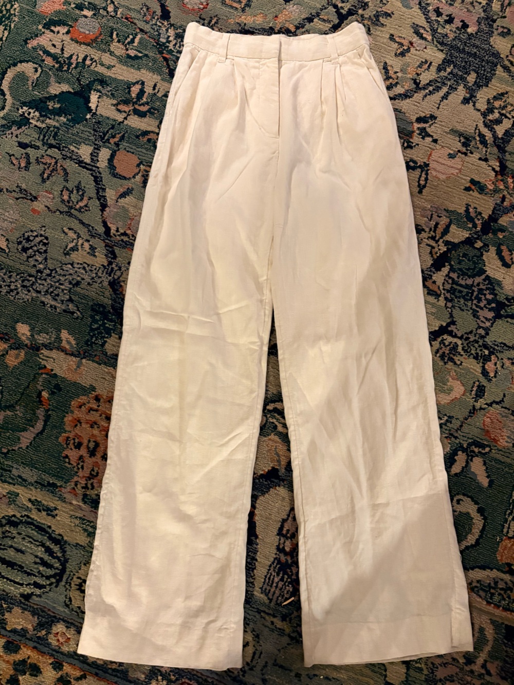 abercrombie and fitch pleated linen cotton trousers - Picture 2 of 4